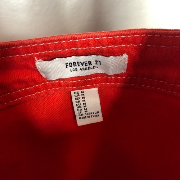 forever21 Los Angeles Mod 60s Style Orange Denim Jumper - Picture 2 of 10